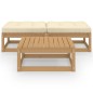 vidaXL Juego de muebles de jardín 3 pzas y cojines madera maciza pino vidaXL Juego de muebles de jardín 3 pzas y cojines madera maciza pino