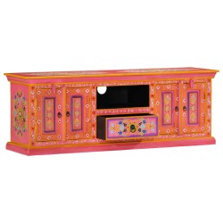 vidaXL Mueble de TV madera maciza de mango rosa 110x30x40 cm