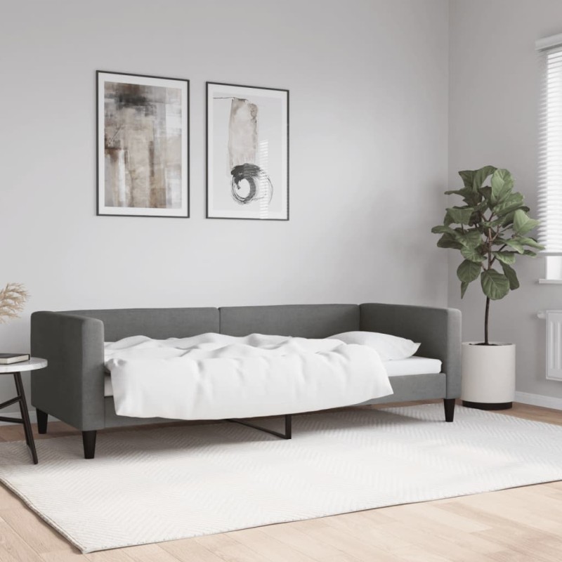 vidaXL Sofá cama tela gris oscuro 80x200 cm vidaXL Sofá cama tela gris oscuro 80x200 cm