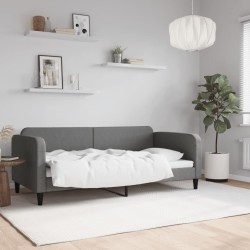 vidaXL Sofá cama tela gris oscuro 90x190 cm