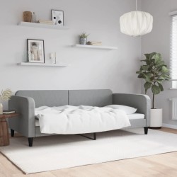 vidaXL Sofá cama tela gris claro 100x200 cm