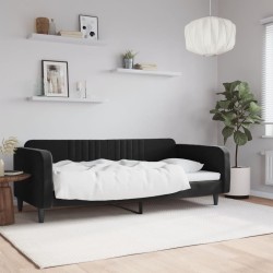 vidaXL Sofá cama terciopelo negro 90x190 cm