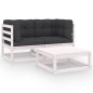vidaXL Juego de muebles de jardín 3 pzas y cojines madera pino maciza vidaXL Juego de muebles de jardín 3 pzas y cojines madera pino maciza