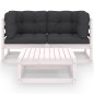 vidaXL Juego de muebles de jardín 3 pzas y cojines madera pino maciza vidaXL Juego de muebles de jardín 3 pzas y cojines madera pino maciza