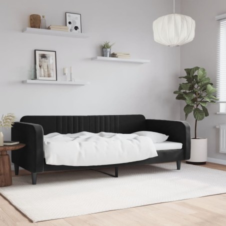 vidaXL Sofá cama terciopelo negro 90x200 cm