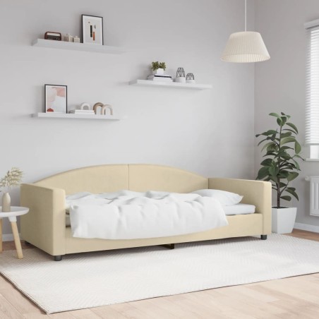 vidaXL Sofá cama tela color crema 90x200 cm
