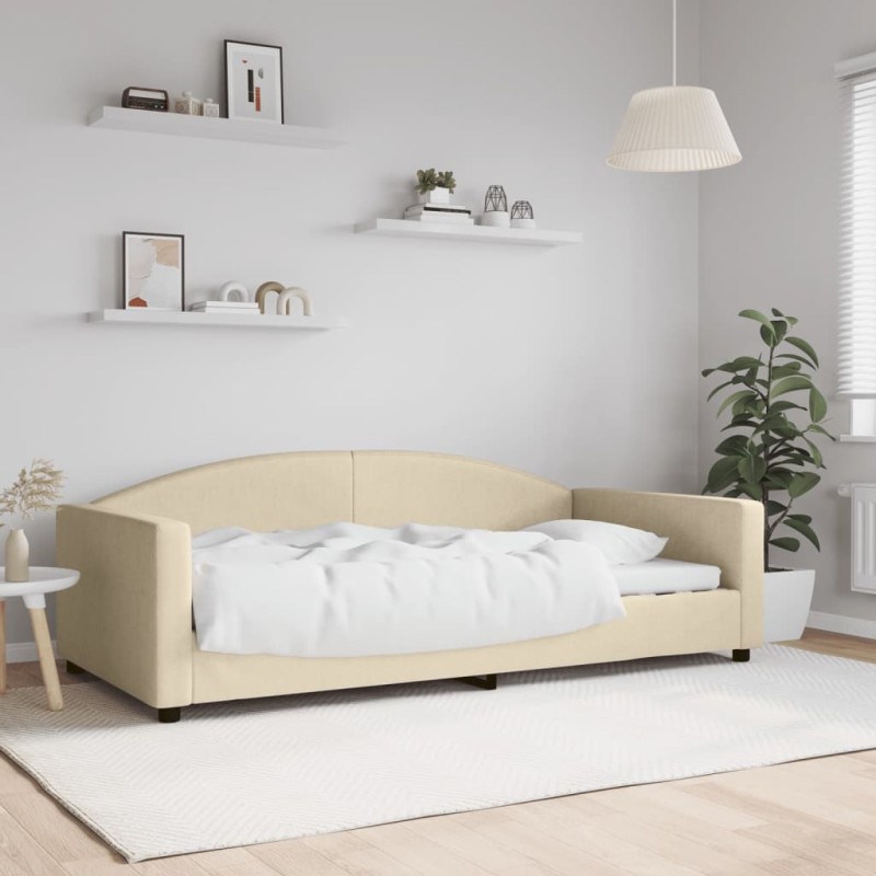 vidaXL Sofá cama tela color crema 100x200 cm