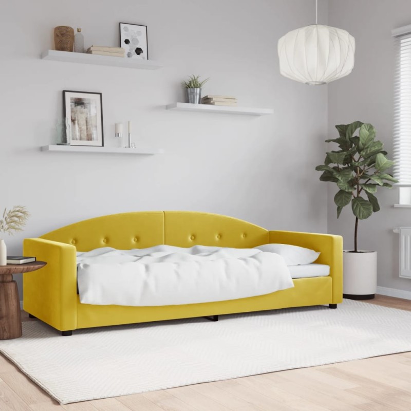 vidaXL Sofá cama terciopelo amarillo 80x200 cm vidaXL Sofá cama terciopelo amarillo 80x200 cm