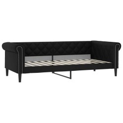vidaXL Sofá cama cuero sintético negro 90x200 cm