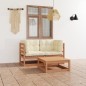 vidaXL Juego de muebles de jardín 3 pzas y cojines madera pino maciza vidaXL Juego de muebles de jardín 3 pzas y cojines madera pino maciza