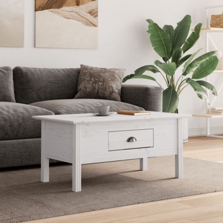 vidaXL Mesa de centro BODO madera maciza de pino blanco 100x55x45 cm