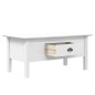 vidaXL Mesa de centro BODO madera maciza de pino blanco 100x55x45 cm