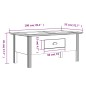 vidaXL Mesa de centro BODO madera maciza de pino blanco 100x55x45 cm