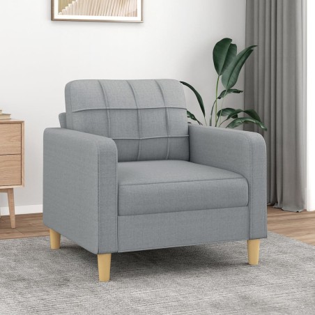 vidaXL Sillón de tela gris claro 60 cm
