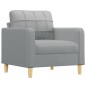 vidaXL Sillón de tela gris claro 60 cm