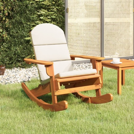 vidaXL Silla mecedora Adirondack con cojines madera maciza acacia