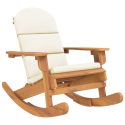 vidaXL Silla mecedora Adirondack con cojines madera maciza acacia