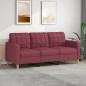 vidaXL Sofá de 3 plazas de tela rojo tinto 180 cm