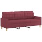 vidaXL Sofá de 3 plazas de tela rojo tinto 180 cm