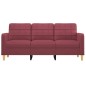 vidaXL Sofá de 3 plazas de tela rojo tinto 180 cm