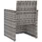 vidaXL Sillón de jardín con cojín ratán sintético gris vidaXL Sillón de jardín con cojín ratán sintético gris