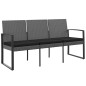 vidaXL Banco jardín 3 plazas cojines PP aspecto de ratán gris oscuro vidaXL Banco jardín 3 plazas cojines PP aspecto de ratán gris oscuro