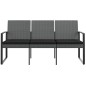vidaXL Banco jardín 3 plazas cojines PP aspecto de ratán gris oscuro vidaXL Banco jardín 3 plazas cojines PP aspecto de ratán gris oscuro