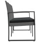 vidaXL Banco jardín 3 plazas cojines PP aspecto de ratán gris oscuro vidaXL Banco jardín 3 plazas cojines PP aspecto de ratán gris oscuro