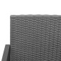 vidaXL Banco jardín 3 plazas cojines PP aspecto de ratán gris oscuro vidaXL Banco jardín 3 plazas cojines PP aspecto de ratán gris oscuro