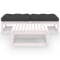 vidaXL Juego de muebles de jardín 3 pzas y cojines madera maciza pino vidaXL Juego de muebles de jardín 3 pzas y cojines madera maciza pino