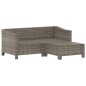 vidaXL Set de muebles de jardín 3 pzas y cojines ratán sintético gris