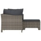 vidaXL Set de muebles de jardín 3 pzas y cojines ratán sintético gris