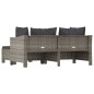 vidaXL Set de muebles de jardín 3 pzas y cojines ratán sintético gris