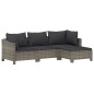 vidaXL Set de muebles de jardín 4 pzas y cojines ratán sintético gris vidaXL Set de muebles de jardín 4 pzas y cojines ratán sintético gris