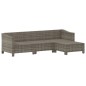 vidaXL Set de muebles de jardín 4 pzas y cojines ratán sintético gris vidaXL Set de muebles de jardín 4 pzas y cojines ratán sintético gris