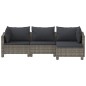 vidaXL Set de muebles de jardín 4 pzas y cojines ratán sintético gris vidaXL Set de muebles de jardín 4 pzas y cojines ratán sintético gris
