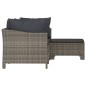 vidaXL Set de muebles de jardín 4 pzas y cojines ratán sintético gris vidaXL Set de muebles de jardín 4 pzas y cojines ratán sintético gris