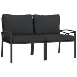 vidaXL Sillas de jardín 2 uds acero con cojines gris 62x75x79 cm