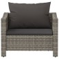 vidaXL Sillón de jardín con cojín ratán sintético gris