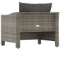 vidaXL Sillón de jardín con cojín ratán sintético gris