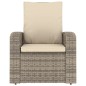 vidaXL Sillón reclinable jardín y cojines ratán sintético marrón claro vidaXL Sillón reclinable jardín y cojines ratán sintético marrón claro