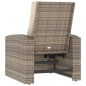 vidaXL Sillón reclinable jardín y cojines ratán sintético marrón claro vidaXL Sillón reclinable jardín y cojines ratán sintético marrón claro