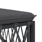 vidaXL Sofá central de jardín con cojines tela tejida gris antracita vidaXL Sofá central de jardín con cojines tela tejida gris antracita