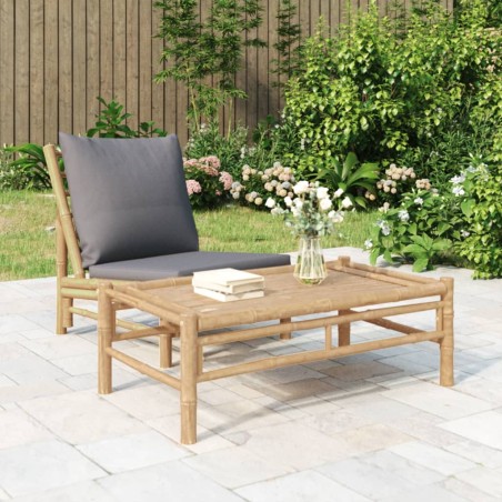 vidaXL Mesa de centro de jardín bambú 100x55x33 cm