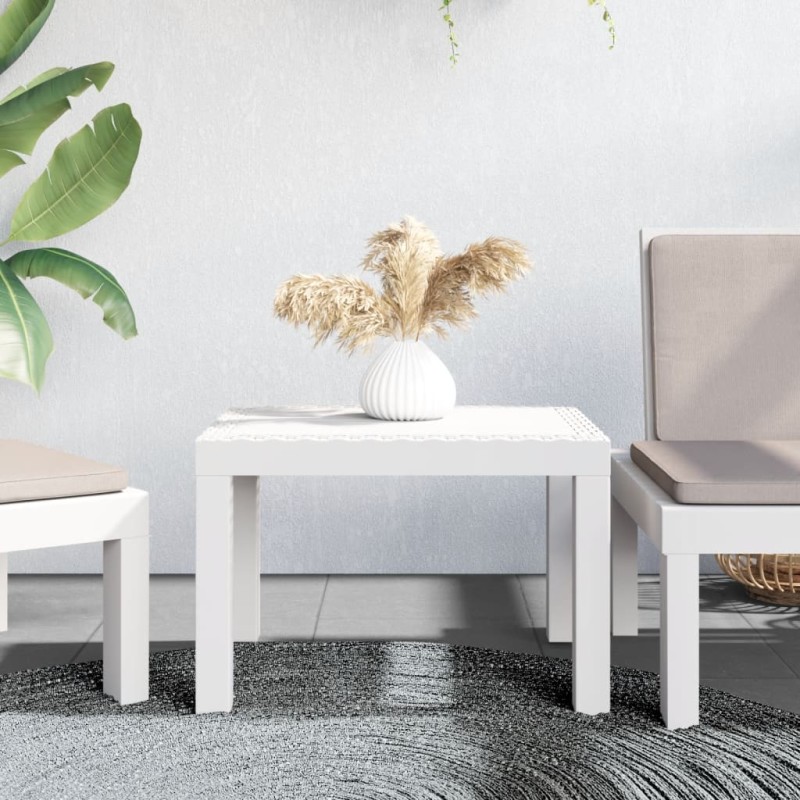 vidaXL Mesa de jardín PP blanco 59x47x40 cm vidaXL Mesa de jardín PP blanco 59x47x40 cm