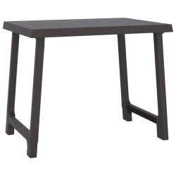 vidaXL Mesa de camping aspecto de madera PP gris antracita 79x56x64 cm