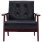 vidaXL Sillón de cuero sintético negro vidaXL Sillón de cuero sintético negro