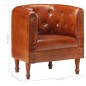 vidaXL Sillón diseño de cubo cuero auténtico marrón vidaXL Sillón diseño de cubo cuero auténtico marrón
