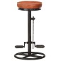 vidaXL Taburetes de cocina 2 uds cuero auténtico cabra negro y marrón vidaXL Taburetes de cocina 2 uds cuero auténtico cabra negro y marrón