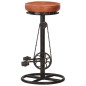 vidaXL Taburetes de cocina 2 uds cuero auténtico cabra negro y marrón vidaXL Taburetes de cocina 2 uds cuero auténtico cabra negro y marrón